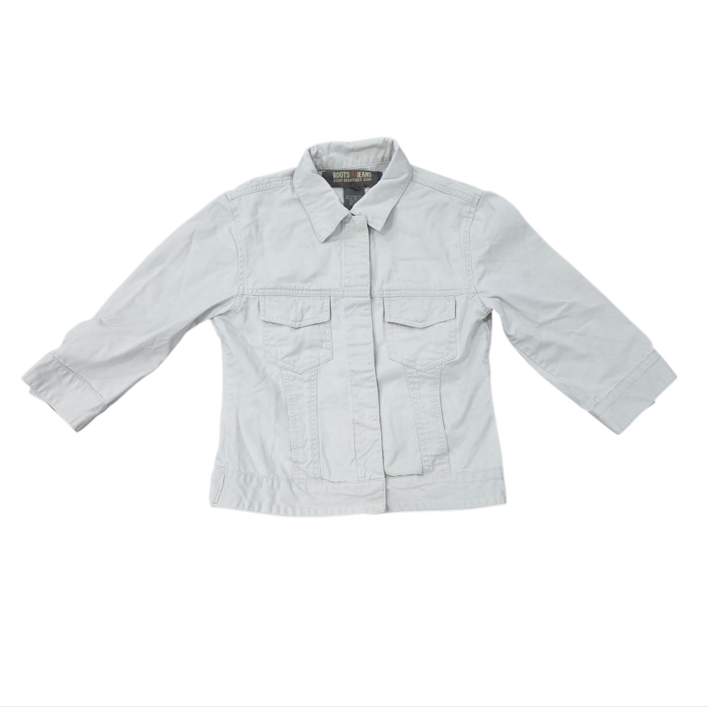 Roots Jeans Women's White Cotton Jacket #B0160